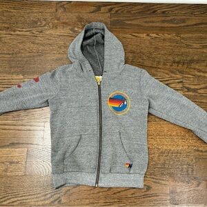 KID'S AVIATOR NATION ZIP HOODIE - HEATHER GREY